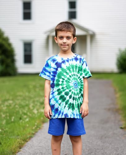 Image of Boys Tie Dye Shirt Size 4-14 Hippies Senior Rainbow Tees T Shirts for Kids | Tees T shirts for Kids
