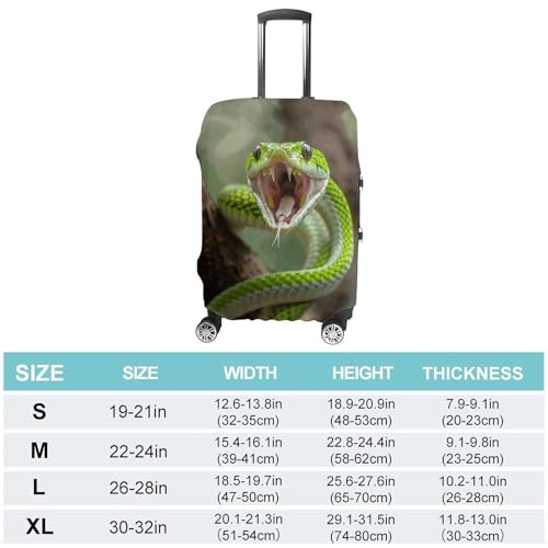 Snake Opens Its Mouth Luggage Cover, Washable Elastic Suitcase Cover Protector Fit 18-32 Inch Luggage2