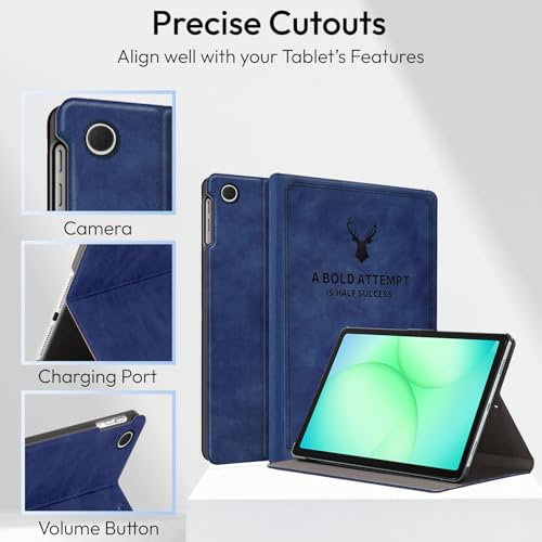 Image of Robustrion for Samsung Galaxy Tab A11 8.7 inch & A9 8.7 inch Cover Case, Deer Flip Cover Case for Samsung Tab A11 Tablet Cover 8.7 inch [Auto Sleep Wake Support] - Blue