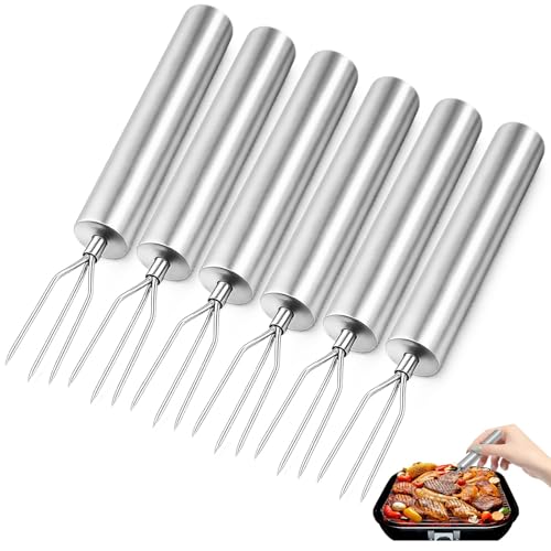 6 Stück Kartoffelgabel Aus Edelstahl, Pellkartoffelgabel, Wiederverwendbare Schälhilfe Kartoffelgabel Und Pralinengabel Aus Edelstahl, Salatbesteck für Camping Wandern