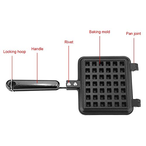 31,5 x 14 cm / 12,40 x 5,51 Zoll Antihaft-Waffeleisen, Haushaltsküche Gas Antihaft Waffeleisen Herd Pfannenform Form… – Bild 7