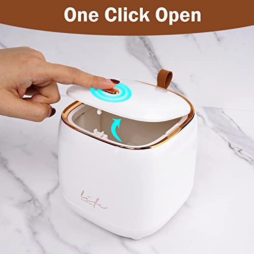Mini caneca de basura de escritorio 1.6L con tapa blanca miniatura 4