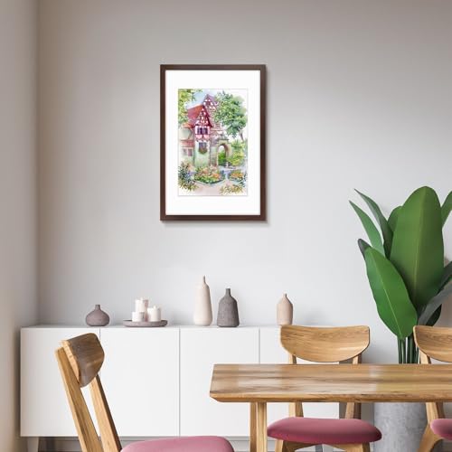 Image of Frametory, 16X24 Picture Frame Display 12X18 with Mat or Without Mat, Horizontal or Vertical Wall Poster Frame with High Definition Glass, Wide Molding, Perfect for Home Decorate (Brown, 3 Pack)