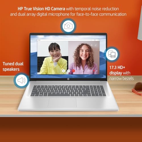 Image of HP 17 Business Laptop, 17.3 inch HD+ Display, AMD Ryzen 5 7530U Processor, 64 GB RAM, 2 TB SSD, Wi-Fi 6, BrightView, Webcam, Windows 11 Pro, with Lifetime Microsoft Office+Designed Accessories