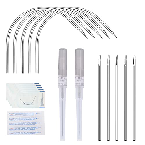 ZS 12pc 16G Piercing Needles, Disposable Precision Sterilized Curved Needles for Ear Tragus, Helix, Nose, Belly, Eyebrow, Labret Piercing (16G(1.2mm))