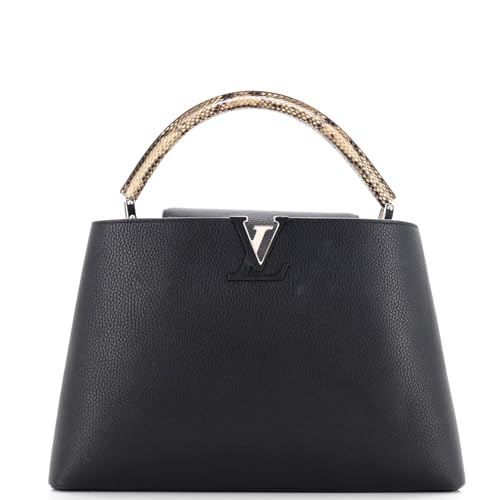 Pre-Loved Capucines Bag Leather with Python MM, Black