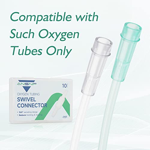 ANSNF Oxygen Tubing Connector, 360° Rotation Cannula Connector Oxygen Connector Avoid Tangles, Tubing Swivel Connector O2 Connector (White-10pack) - Image 4