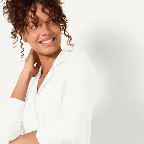 Image of Amazon Essentials Women's Long Sleeve Cotton Modal Pajama Set, Loungewear with Full-Length Bottom