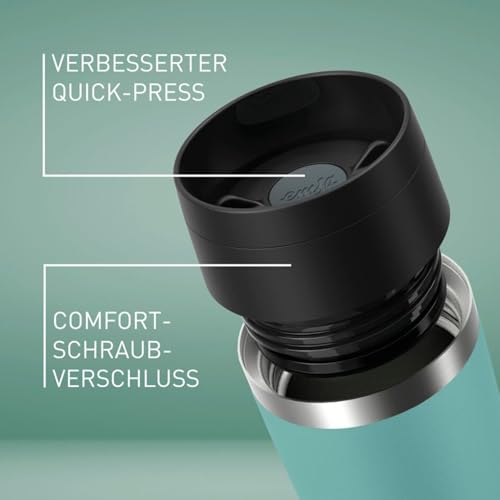 Emsa N2023850 Travel Mug Classic Isolierbecher 0,5 Liter, neuer Komfort Schraubverschluss, Pulverbeschichtung, Edelstahl, 360 Grad Trinköffnung, Petrol Blau 5