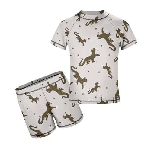 Cartoon Monitor LizardChildren's Swimsuits Boys Two Piece Suit10-12Y（150cm） - Main Image