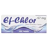Ef-Chlor Water Purification Tablets/Drops (67 mg - 100 Tablets) - Potable Water Treatment for Emergencies, Survival, Travel, and Camping, Purificador De Agua (3.28-5.28) Gallons Water in 1 Tablet