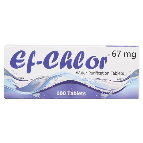 Ef-Chlor 67 mg Water Purification Tablets – Treats 20–25 litres per Tablet | Ideal for Flood Relief, Water Storage Tanks & Emergency Use | Pack of 100 Tablets