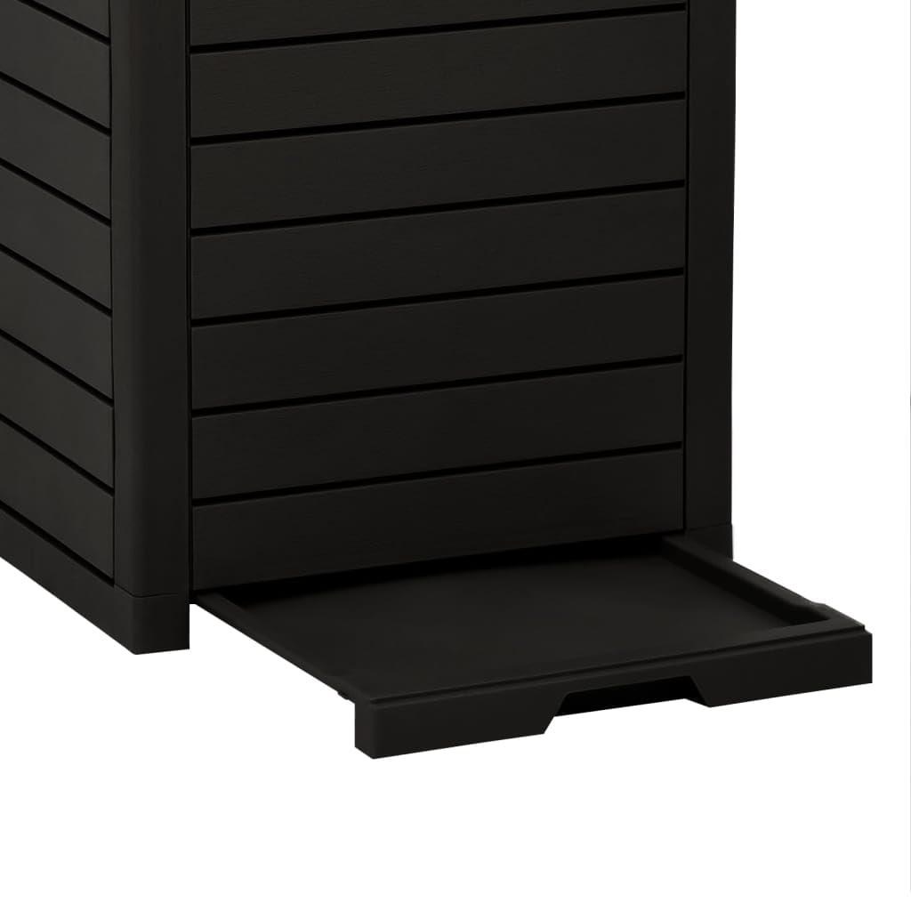 vidaXL Cestino per Rifiuti da Esterno Nero 41x41x86 cm Polipropilene
