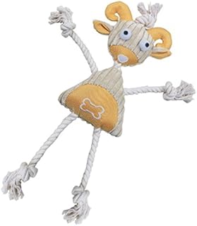 PetPurifiers Jute and Rope Plush Doll Manniquen Pet Toy - Yellow44; One Size