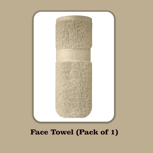 Image of Sulfar 100% Terry Ring Spun Cotton Face Towel - Quick-Dry, Highly Absorbent (480 GSM) (30 x 30 Cm) Beige (Pack of 1)