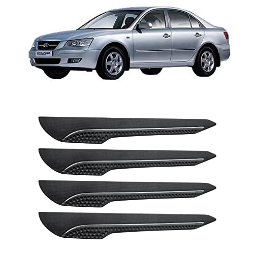 Image of AOSIS-Car Bumper Protector /Bumper Guard for Hyundai Sonata Embera with Single Chrome Stripe (4-Pcs)