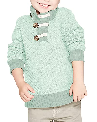 Image of Makkrom Toddler Sweater Baby Boy Girl Turtleneck Cable Knit Sweaters Long Sleeve Warm Outwear Spring Fall Winter