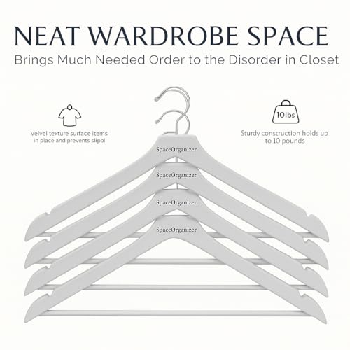 Image of 360-Degree Rotating Clothes Hanger, Multi-Purpose Wardrobe Organizer for Pants and Suits (Non Slip Suit Clothes Hanger-Grey, 5PCS)