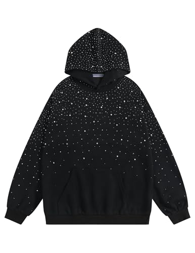 Aelfric Eden Rhinestone Hoodies Men Women Diamond Hooded Sweatshi...