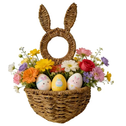 Cesta de conejo de Pascua rústica: decora tus paredes vacías hoy
