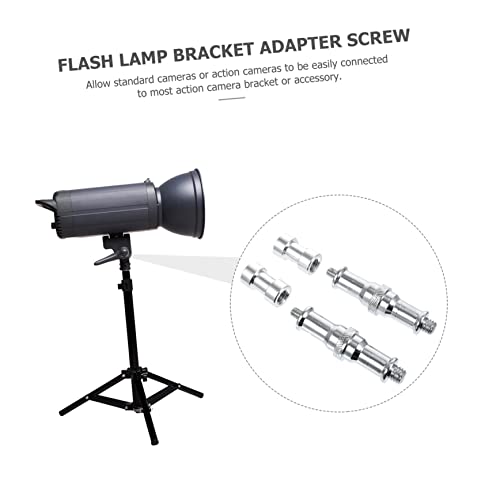 Image of Holibanna Tripod Screw Adapter 1 /4 to 3 /8 Inch Converter Quick Release Light Stand Screw 4-Pack for DSLR Cameras and Video Equipment