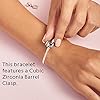 Pandora Jewelry Moments Sparkling Pave Clasp Snake Chain Cubic Zirconia Bracelet in Sterling Silver, 8.3"