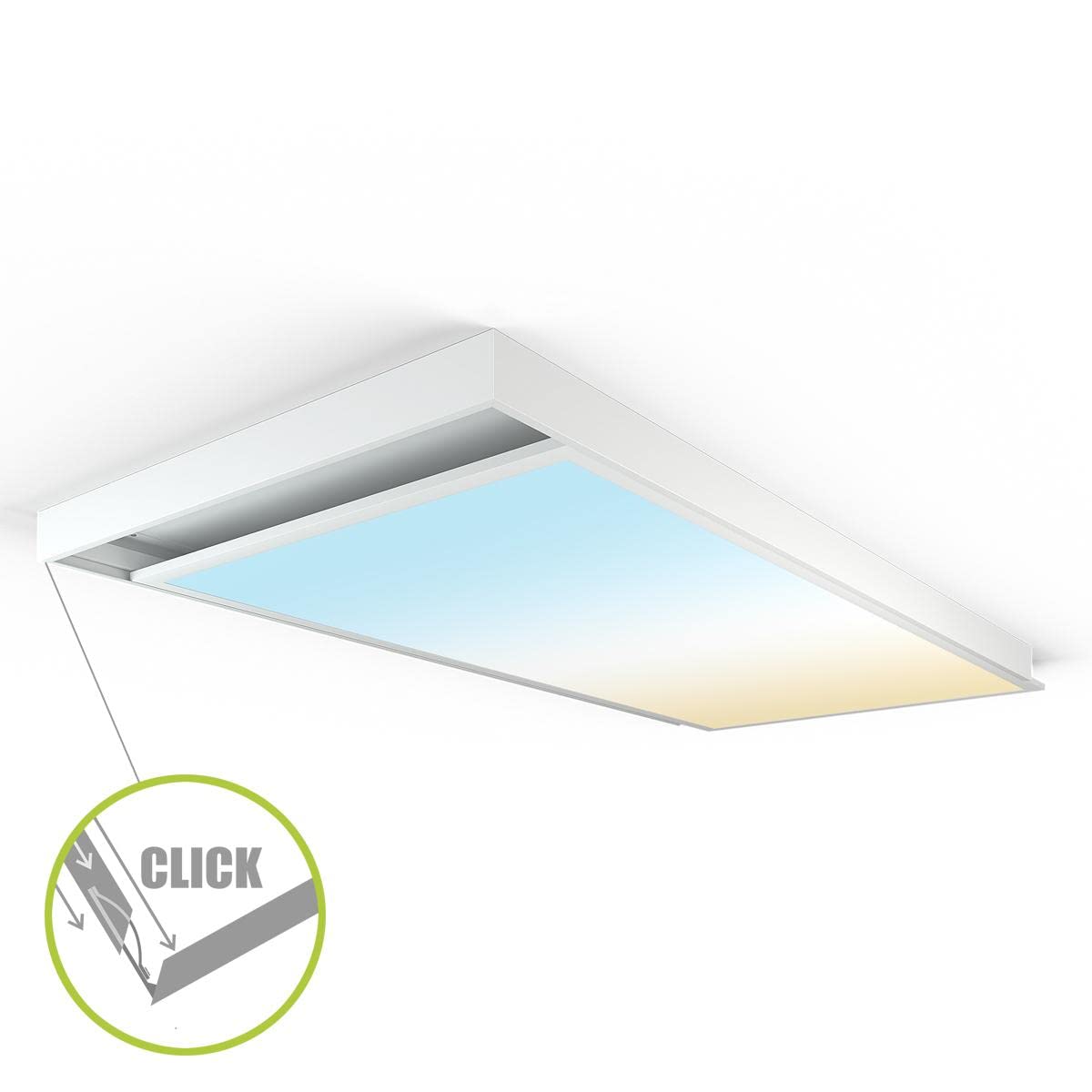 LongLife LED Panel Aufbaurahmen Click 120x60cm weiß Aufputz Montagerahmen