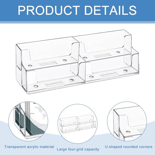 DECARETA 2 Pack Plastic Business Card Holder 2 Tiers Clear Acrylic Card Display Transparent Acrylic Business Card Stand for Office Desktop Countertop ( Capacity 400 Cards ) - Image 3