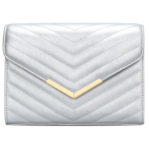 Image of KKXIU Women Formal Vegan Leather Evening Envelope Clutch Purses and Handbags for Party Wedding Prom Bridal