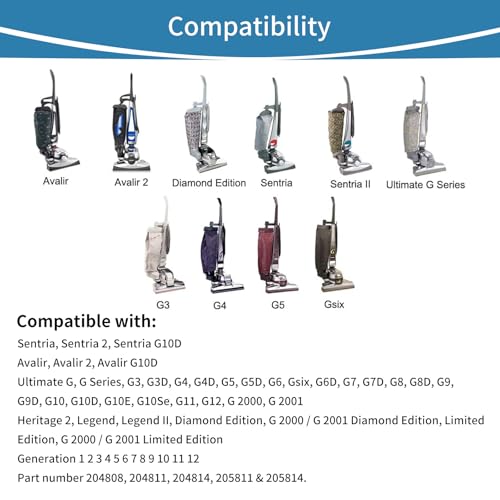 Image of 12 Bags + 4 Belts Vacuum Bags Compatible with Kirby Vacuum Cleaner Bags, Solid Cloth Dust Bag Fit All Kirby Generation & Sentria Models, Part # 205811 204814 204811 Style F