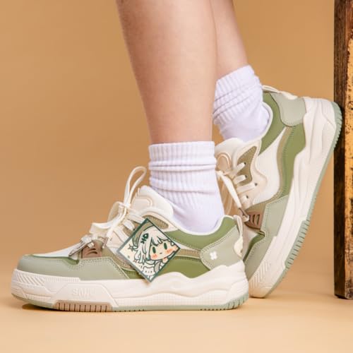 Bobo's House Women's Adventurous Girly Green Chunky Sneakers Pastel Green Kawaii Vegan Shoes4