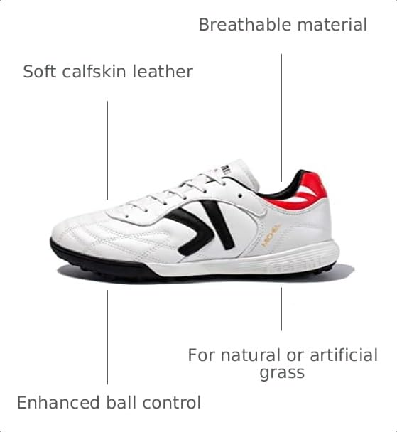Image of KELME Men's Turf Soccer Cleats - Football Boots Outdoor /Indoor Unisex Adult Sizes - Pro Calfskin Leather Soccer Shoes - TF