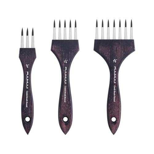 Multi-Head Round Comb Brush Set - Fuumuui 3Pcs Professional Synthetic