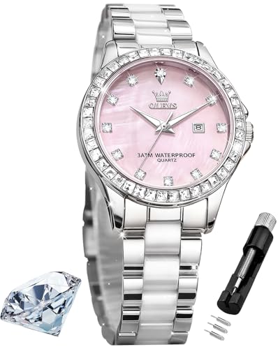 Image of OLEVS Womens Watch Gold Ladies Dress Elegant Luxury Stainless Steel Waterproof Easy to Read Small Wrist Watches for Women