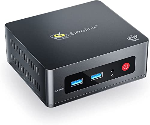 Beelink Mini PC GK35 with Intel Processor N3350 Windows 10 Pro, 4G DDR3/64G eMMC, 4K HD, BT4.0, Dual HDMI Ports Mini Desktop Computer, 2.4G+5G WiFi, Support Auto Power On, Gigabit Ethernet