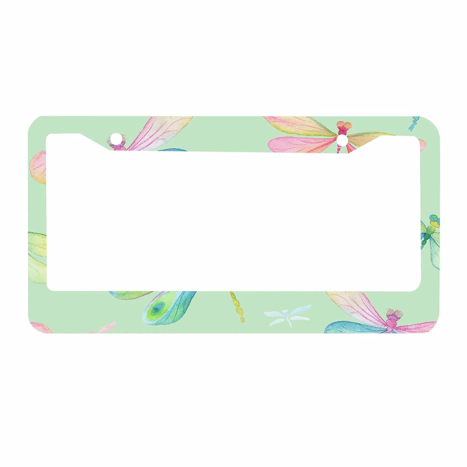 Nicokee Dragonfly Decorative License Plate Frame Watercolor Blue Teal Insects Car Tag Cover Aluminum Auto License Plate Holder for Men Women