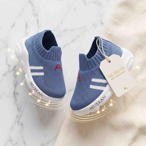 Image of Infant Shoes for Baby Boys & Girls | Musical Sound Walking Shoes | First Walker Shoes for Toddlers | Lightweight Breathable Knit Sneakers | Soft Sole Comfortable Slip On Shoes for Newborns, Babies & Kids