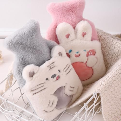 Bolsa de agua caliente de felpa rosa con dibujos animados, el regalo ideal de invierno 4