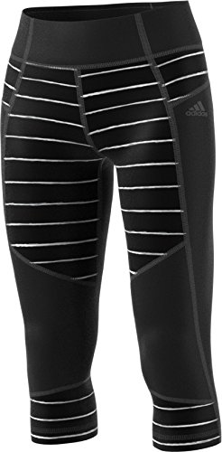 adidas Women's Training Performer Print High Rise 3/4 Tights, Black/Oxidized Stripe/Black, X-Small