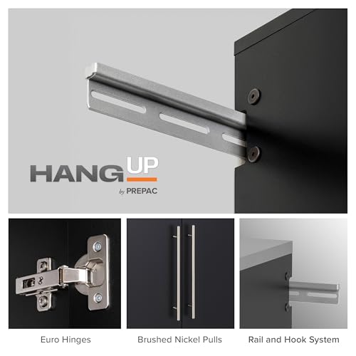 Image of Prepac HangUps 30 inch Upper Garage Cabinet, Bathroom Cabinet Wall Mount, Ideal for Garage, Kitchen and Laundry Organization 30 inch W x 24 inch H x 16 inch D, Black