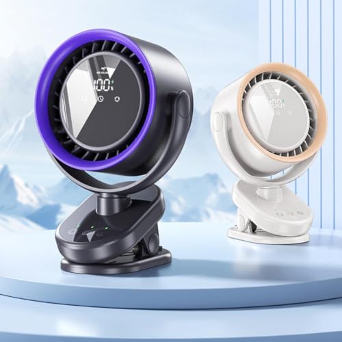 Image of Drumstone (๐๐ฉ๐๐๐ข๐๐ฅ ๐๐ ๐๐๐๐ซ๐ฌ ๐๐๐ซ๐ซ๐๐ง๐ญ๐ฒ 100-Speed Touch Control Rechargeable Clip Fan with Adjustable Rotating Head, Quiet Turbo Air Circulation, Wall-Mount or Desktop Cooling