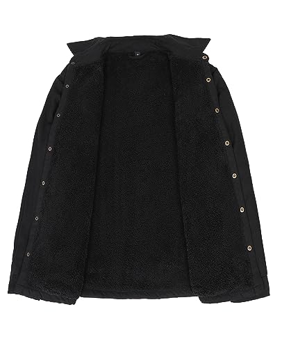 ZENTHACE Men's Sherpa Lined Flannel Shirt Jacket,Long Sleeved Brushed Plaid Flannel Shacket Jackets,Snap Button 5