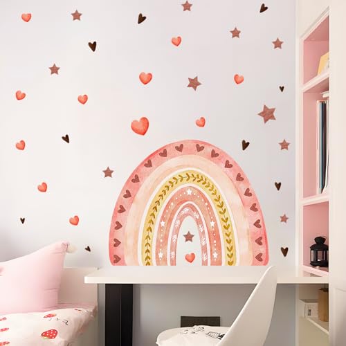 Vinilos decorativos arcoíris acuarela para pared 2 piezas