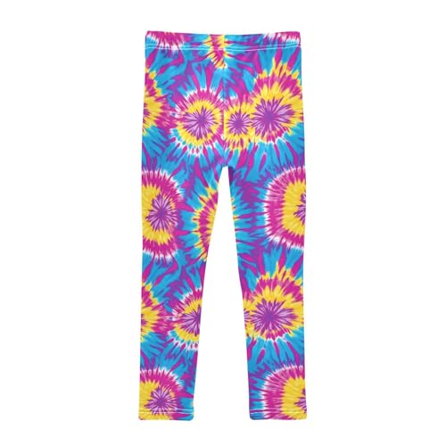 Trippy Tie Dye Girls Leggings Soft Stretch Workout Yoga Dance Pants for Kids Casual Tights2