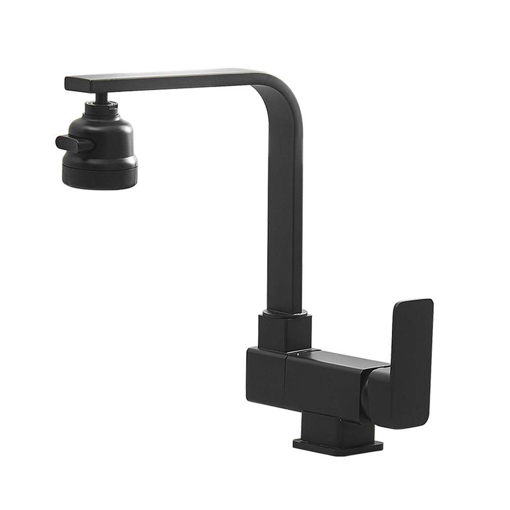 ZYCHSJXA Folding Kitchen Faucets Inner Window Black Brass Sink Hot and Cold Water Faucet with Opening Rotatable