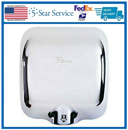 Image of J2200 : TCBunny (1 Pack) Heavy Duty 1800 Watts High Speed 90m /s Automatic Hot Commercial Hand Dryer - Stainless Stee