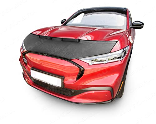 AB3-00676 CAR Hood Bra Compatible with Ford Mustang Mach-E Since 2020 Front End Nose Mask Bonnet Bra STONEGUARD Protector Tuning