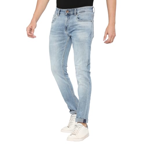 Image of Spykar Men's Kano Slim Fit Mid-Rise Jeans (Ankle Length)