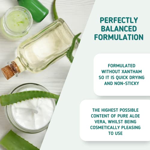 Aloe Vera Gel By Florida Suncare - Organic Aloe Vera Gel For Skin, Face And Hair - 98% Pure Aloe Vera Moisturizer For Face - Non-Sticky, Xanthan Free Natural #TOP4