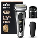Braun Series 9 PRO+, Rasoio Elettrico, Regolabarba Uomo, Rifinitore di precisione, Custodia Viaggio, Lame Flessibili, SmartCare, Impermeabile, Batteria Litio Ion, Idea Regalo, Serie 9567cc Argento